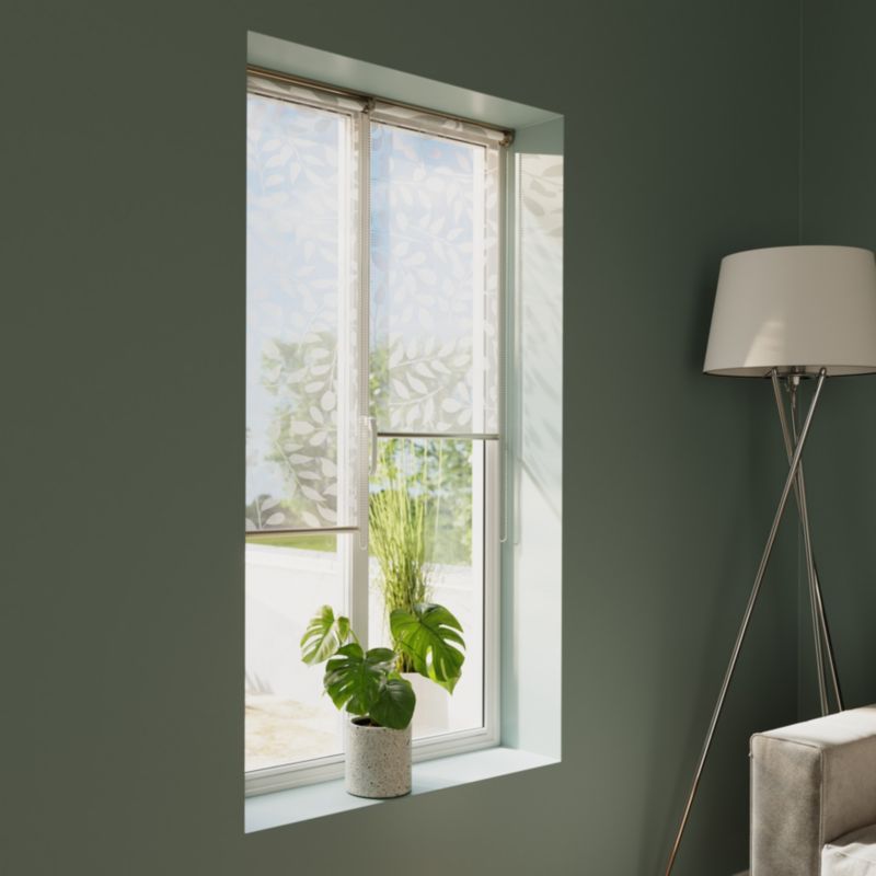 GoodHome Flasor rullegardin med blomster 42,3 x 160 cm hvid