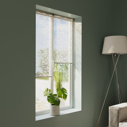GoodHome Flasor rullegardin med blomster 42,3 x 160 cm hvid