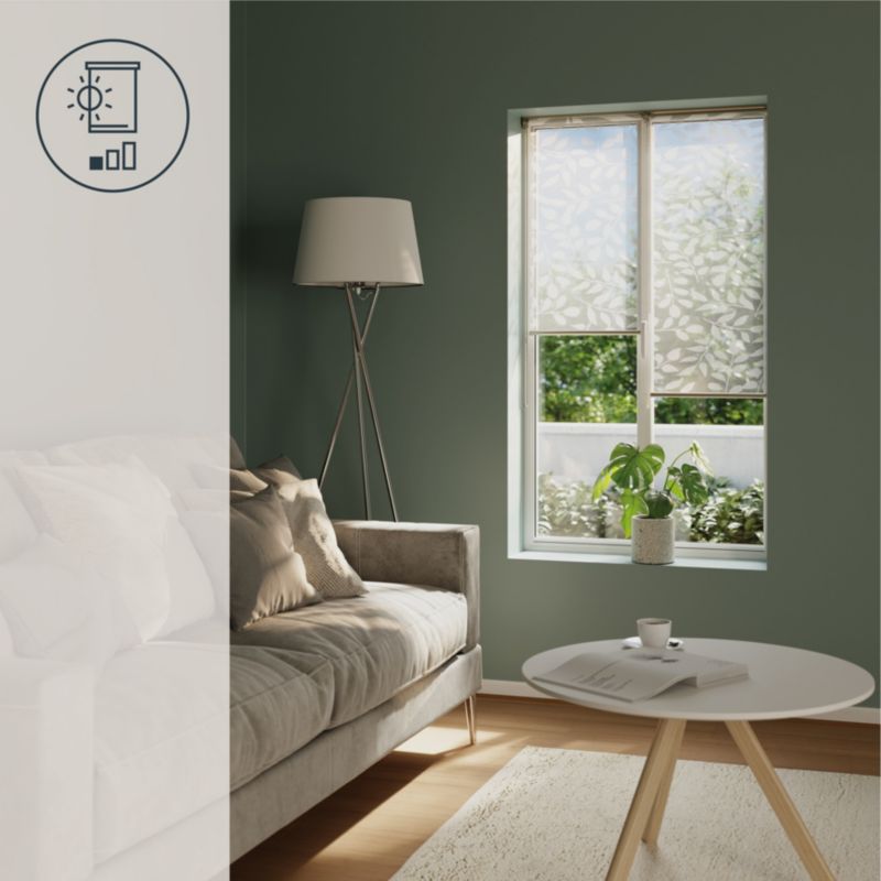 GoodHome Flasor rullegardin med blomster 42,3 x 160 cm hvid