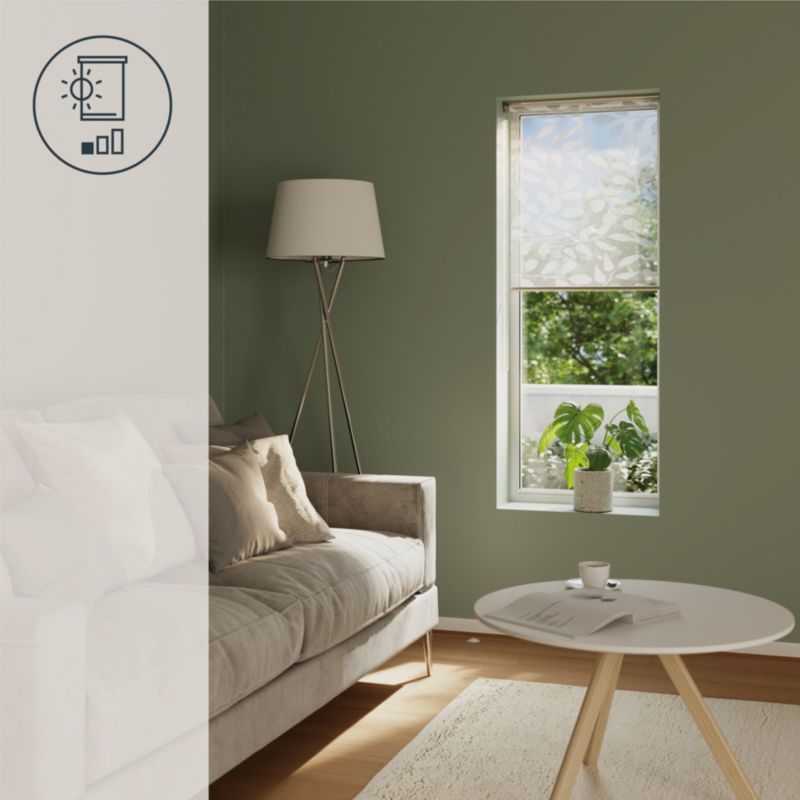 GoodHome Flasor rullegardin med blomster 52,3 x 160 cm hvid