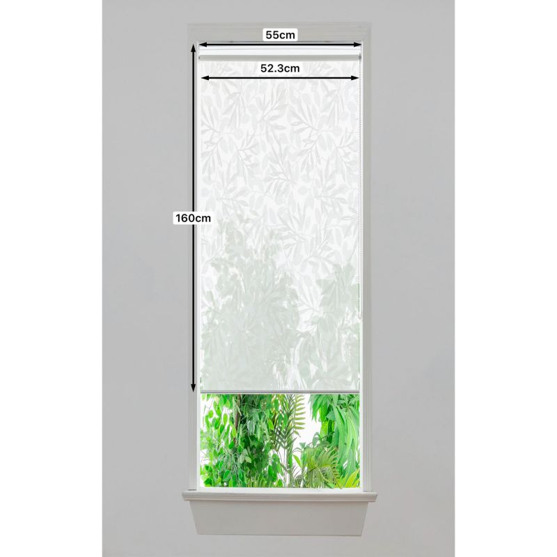 GoodHome Flasor rullegardin med blomster 52,3 x 160 cm hvid