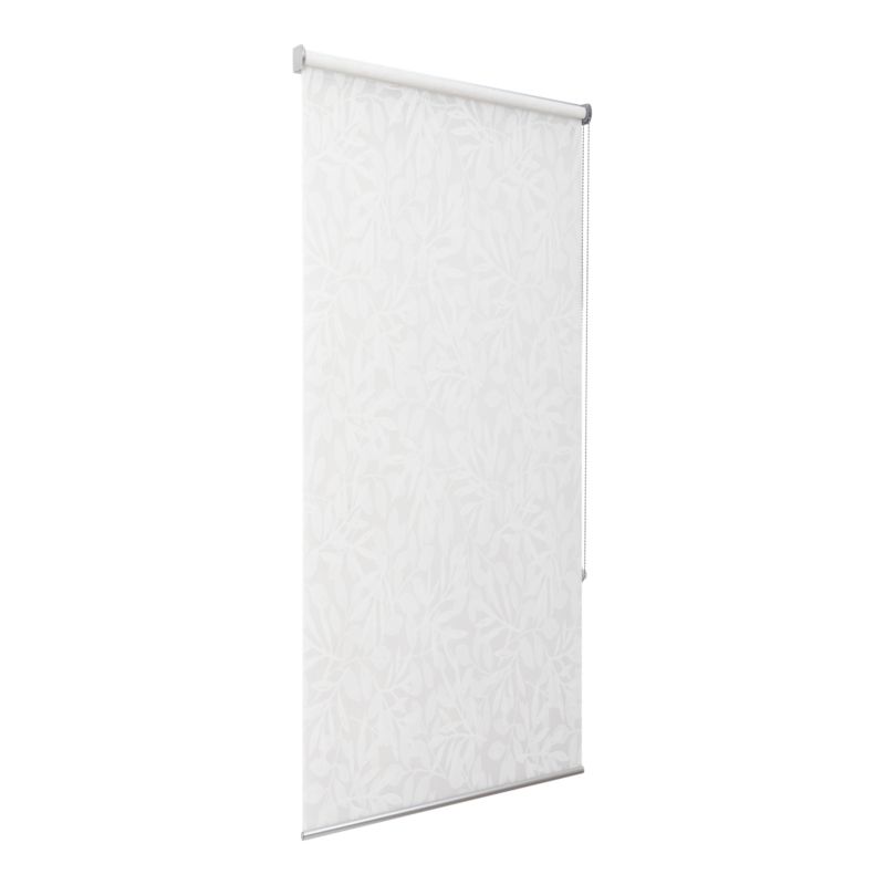 GoodHome Flasor rullegardin med blomster 52,3 x 160 cm hvid