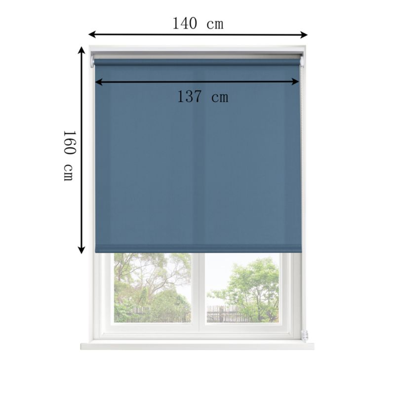 GoodHome Halo rullegardin 137 x 160 cm i mørkeblå