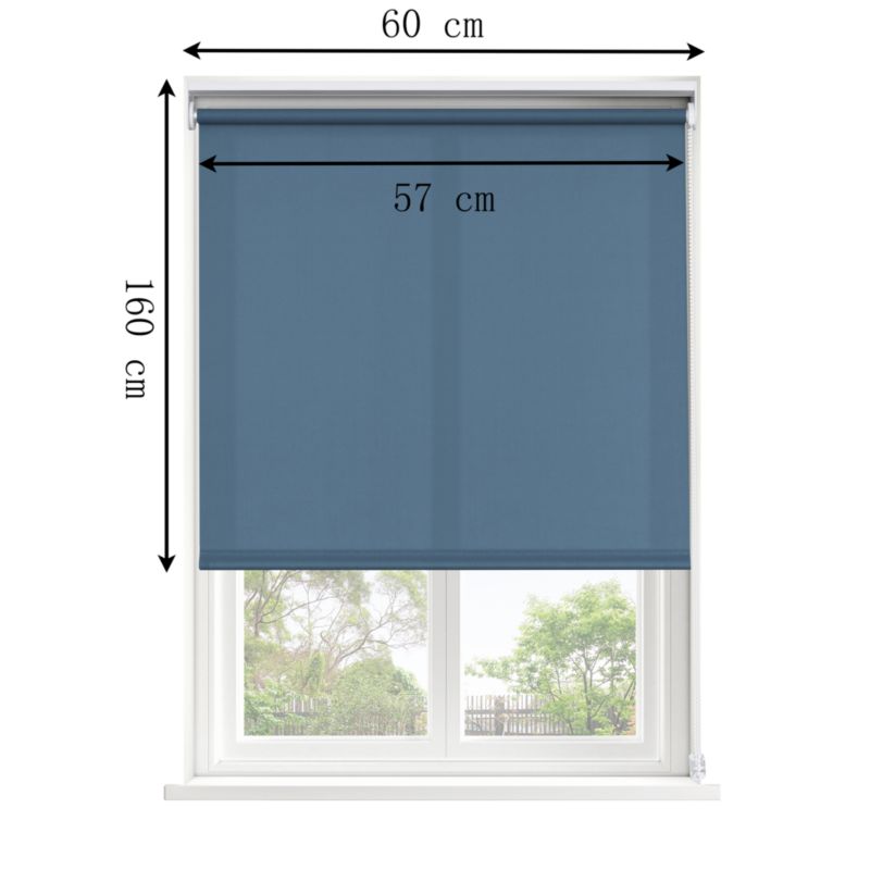 GoodHome Halo rullegardin 57 x 160 cm i marineblå