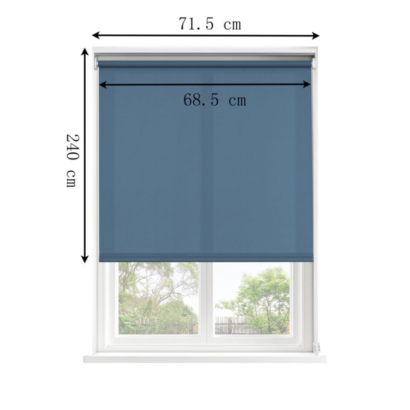 GoodHome Halo rullegardin 68,5 x 240 cm i marineblå