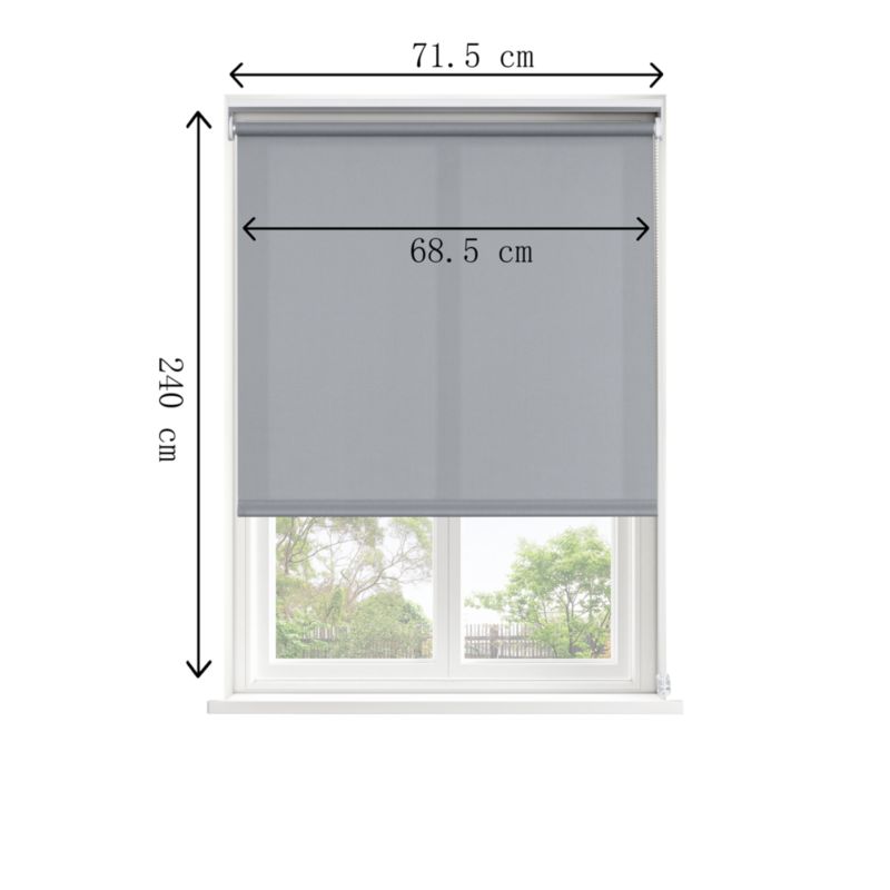 GoodHome Halo rullegardin 68,5 x 240 cm grå