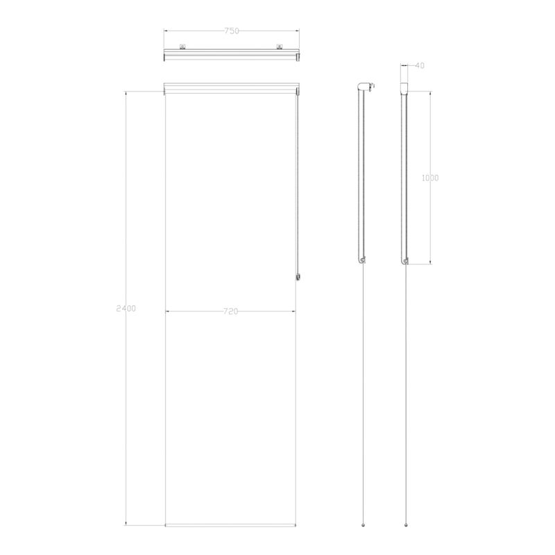 GoodHome Halo rullegardin 72 x 240 cm hvid