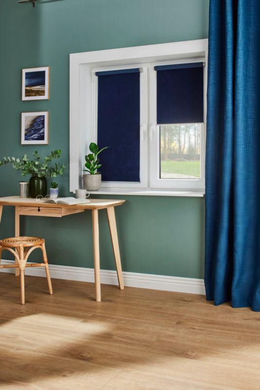 Velvet rullegardin 37 x 180 cm i indigo