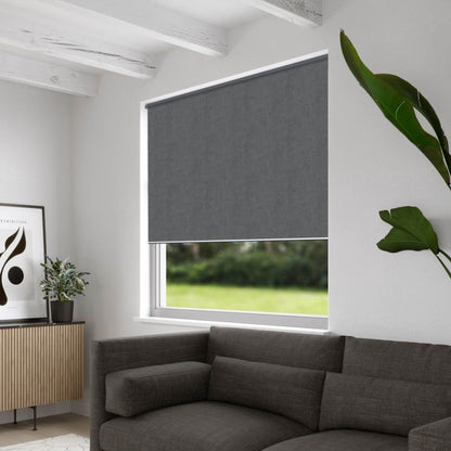 Velvet rullegardin 37 x 180 cm i stålgrå