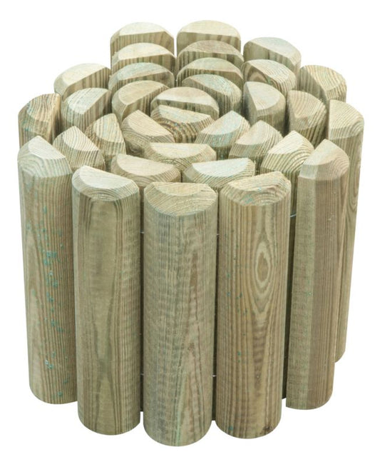 Rollborder høvlet 180 x 15 cm Ø 23 x 46 mm grøn