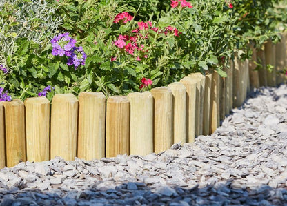 Rollborder høvlet 180 x 15 cm Ø 23 x 46 mm grøn