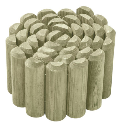 Rollborder høvlet 180 x 15 cm Ø 23 x 46 mm grøn