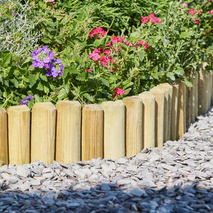 Rollborder høvlet 180 x 15 cm Ø 23 x 46 mm grøn