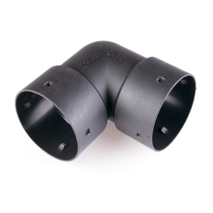 Rørbøjning 90° 80 mm Sort