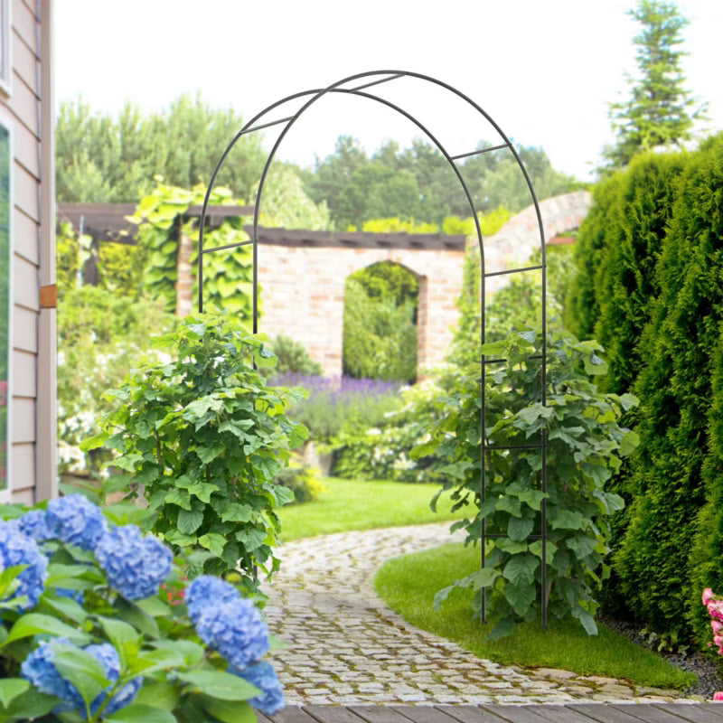 Rosenbue 140x40x240 cm Sort Metal