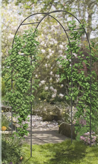 Rosenbue 140x40x240 cm Sort Metal