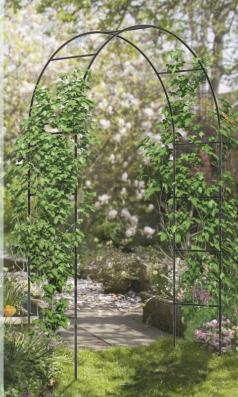 Rosenbue 140x40x240 cm Sort Metal