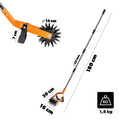 Roterende Håndkultivator 180 cm Rustfrit Stål