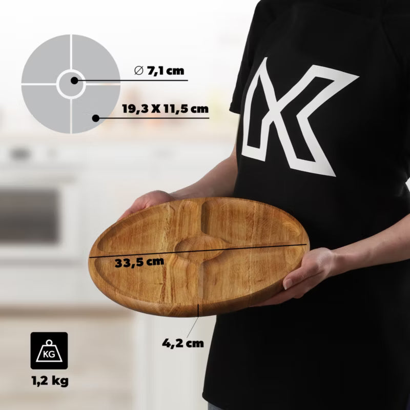 Roterende Serveringsbræt Ø33,5 cm Træ Mørk
