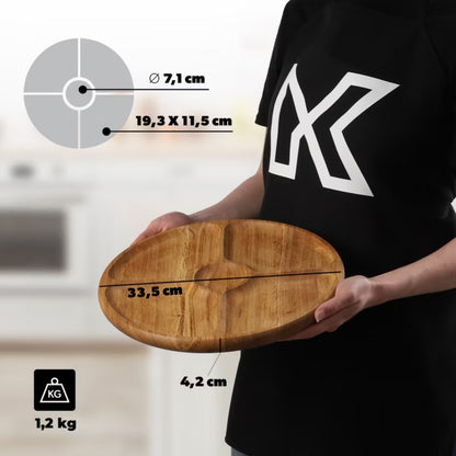 Roterende Serveringsbræt Ø33,5 cm Træ Mørk