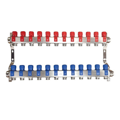 Varmefordelerrør 12 Kredse Rustfrit Stål | PM-07-012-Z