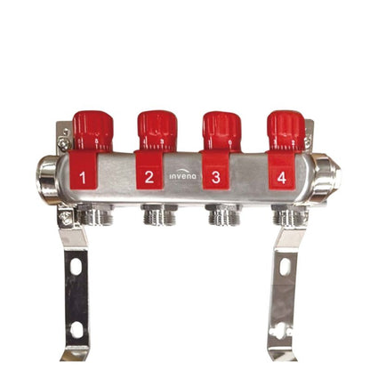Radiatorfordeler 4 Kredse Rustfrit Stål PM-07-004-Z