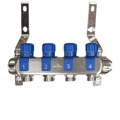 Radiatorfordeler 4 Kredse Rustfrit Stål PM-07-004-Z