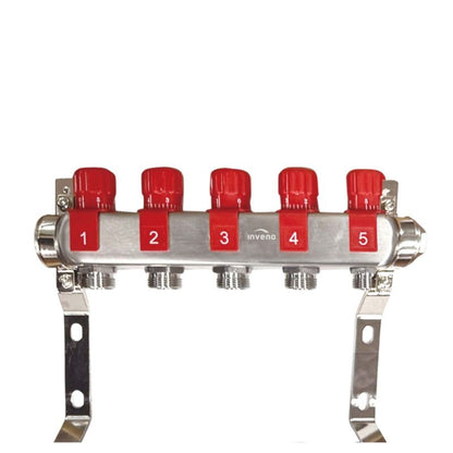 Radiatorfordeler 5 Kredse Rustfrit Stål PM-07-005-Z