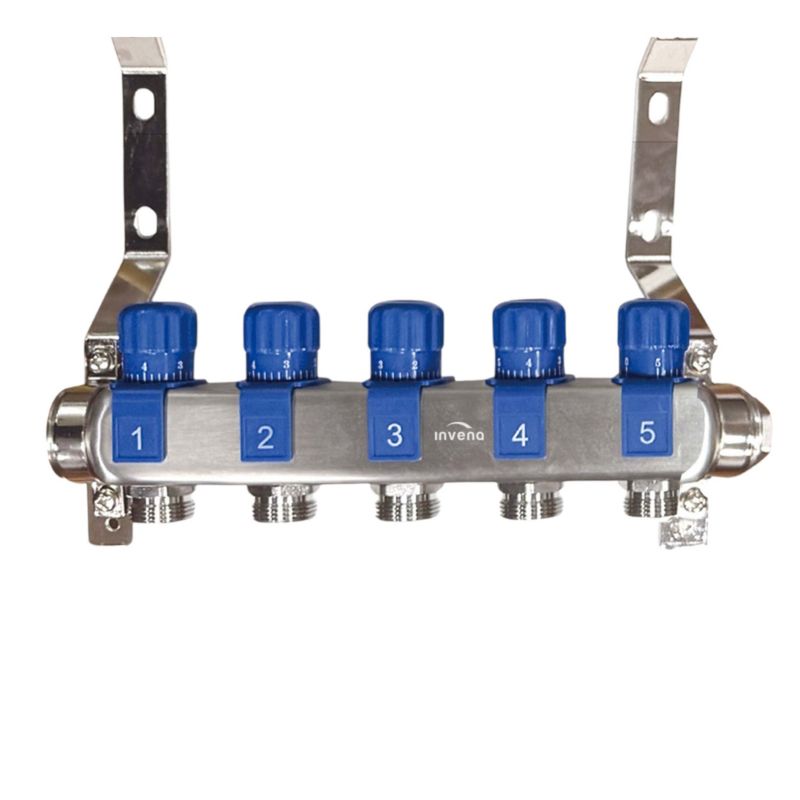 Radiatorfordeler 5 Kredse Rustfrit Stål PM-07-005-Z