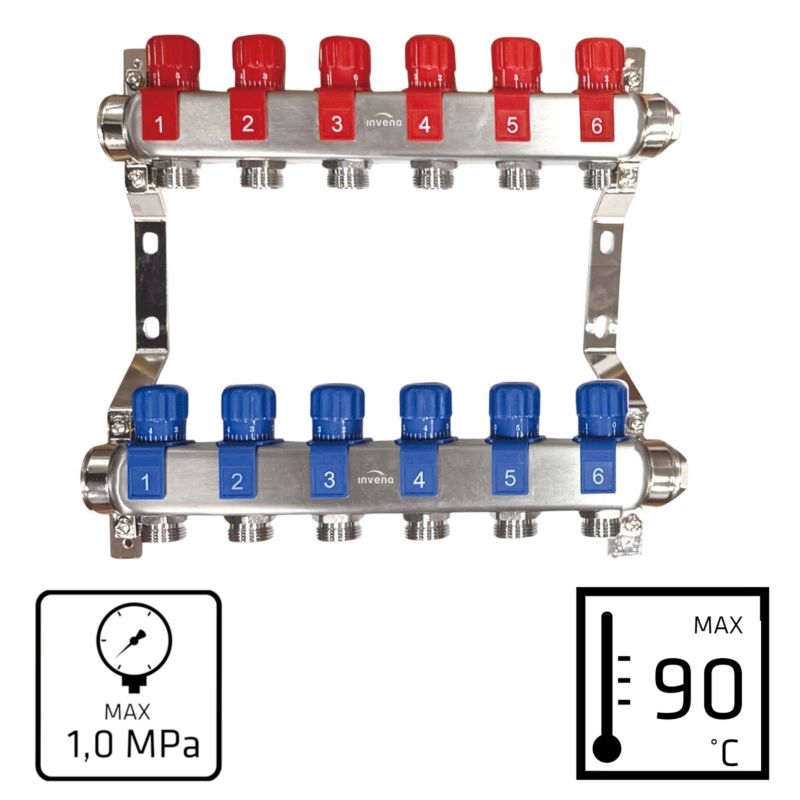 Varmefordeler 6 Kredse Rustfrit Stål PM-07-006-Z