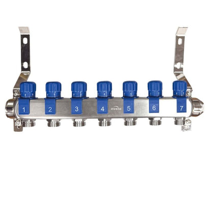 Radiatorfordeler 7 Kredse Rustfrit Stål PM-07-007-Z