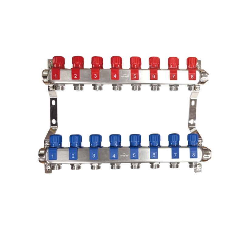 Varmefordelerrør 8 Kredse Rustfrit Stål PM-07-008-Z
