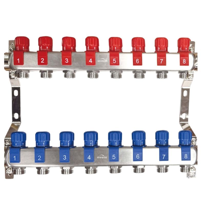Varmefordelerrør 8 Kredse Rustfrit Stål PM-07-008-Z