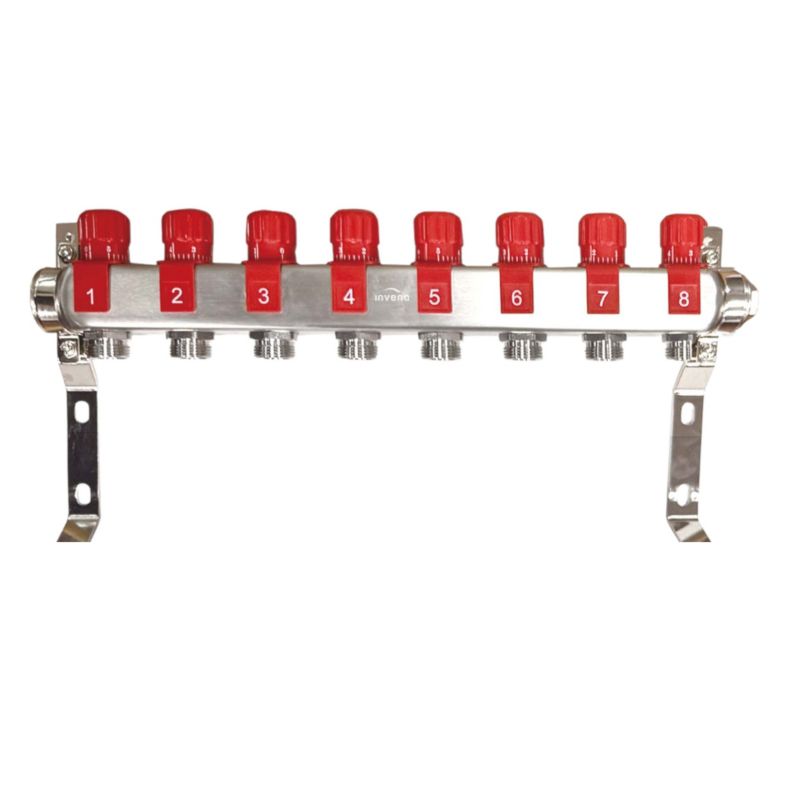 Varmefordelerrør 8 Kredse Rustfrit Stål PM-07-008-Z