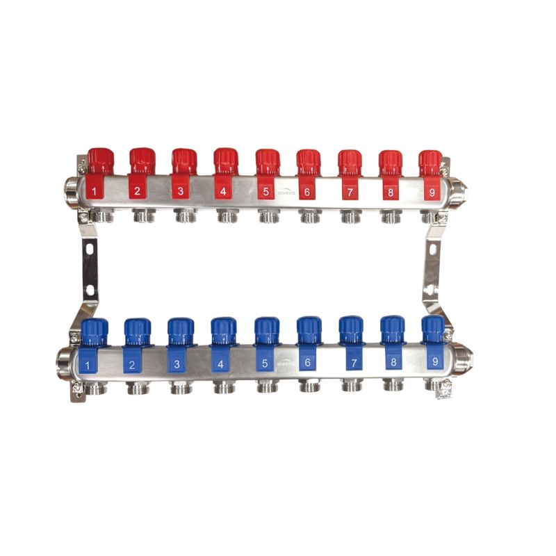 Varmefordelerrør 9 Kredse Rustfrit Stål PM-07-009-Z