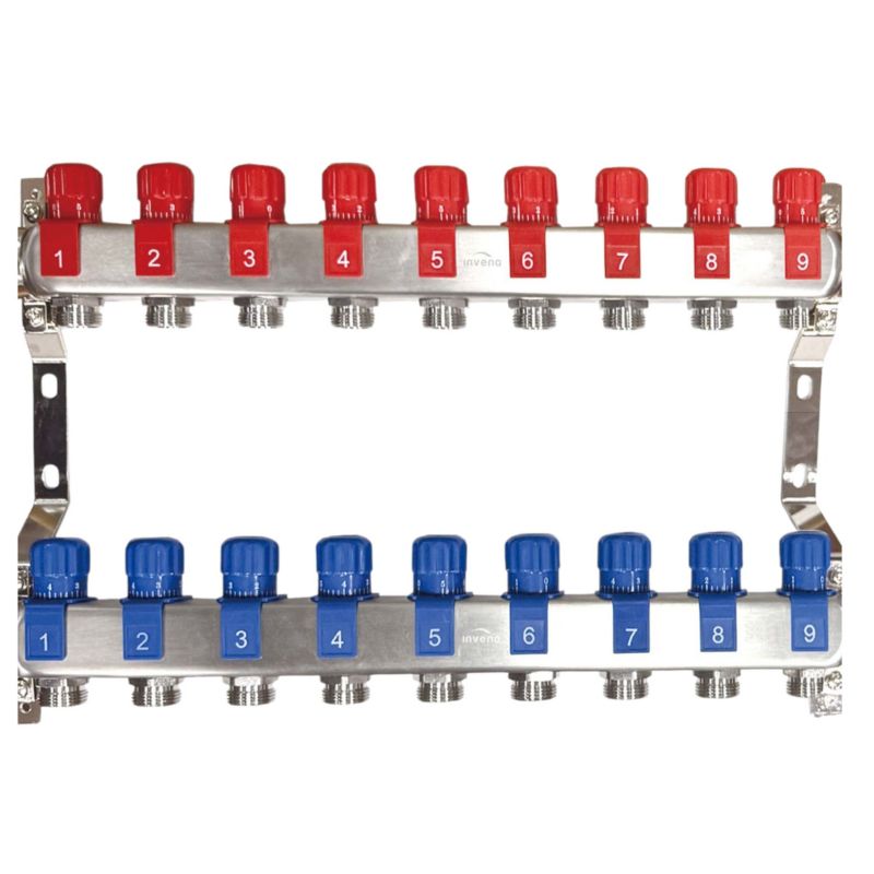 Varmefordelerrør 9 Kredse Rustfrit Stål PM-07-009-Z