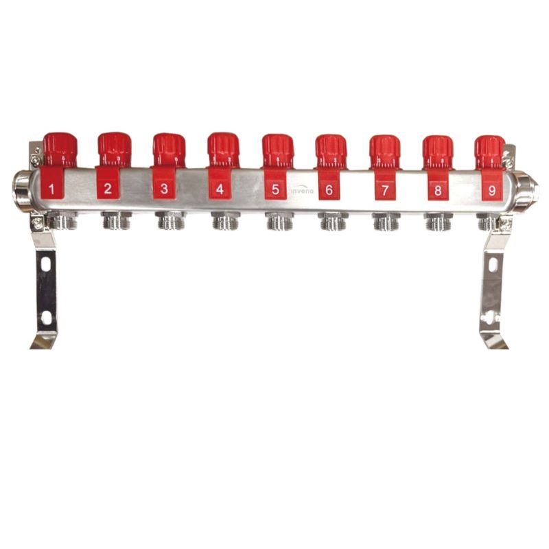 Varmefordelerrør 9 Kredse Rustfrit Stål PM-07-009-Z