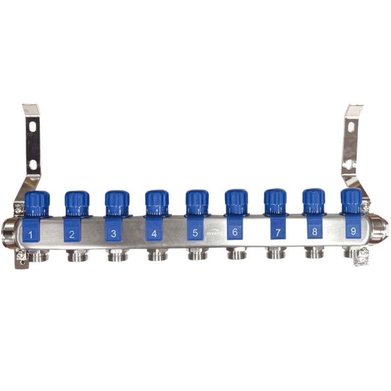 Varmefordelerrør 9 Kredse Rustfrit Stål PM-07-009-Z