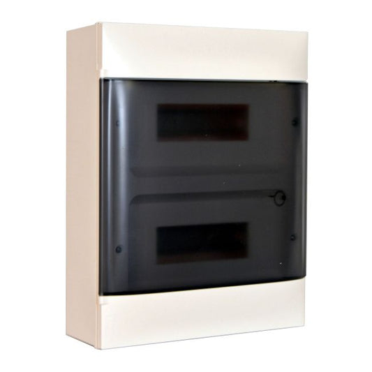 Legrand vægmonteret tavle 2 x 12 moduler med røgfarvede døre