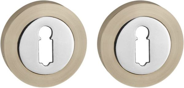 Rund Dørroset til Nøgle Aluminium Børstet Nikkel/Krom