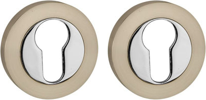 Roset til Låsecylinder Rund Nikel satin/Krom