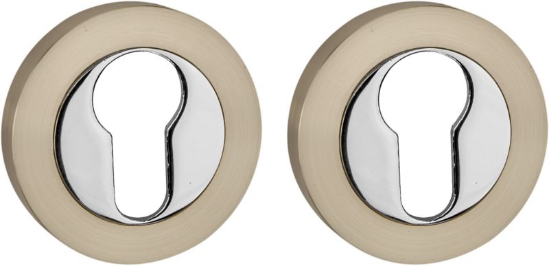 Roset til Låsecylinder Rund Nikel satin/Krom