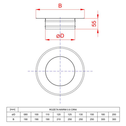 Skorstensroset Ø110 mm Blank Rustfrit Stål