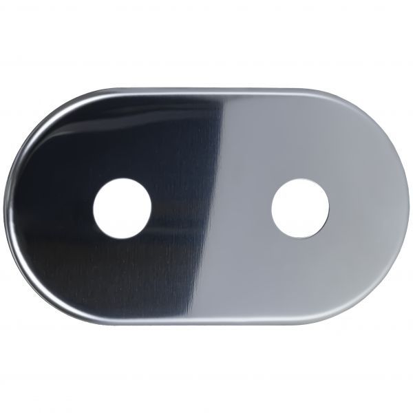 Dobbelt flad roset Zalpol S.C. 16 mm / 50 mm i rustfrit stål, 1 stk.