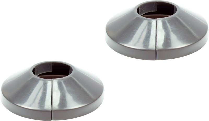 Delt roset Tycner fi 16 mm grafitgrå 2 stk.