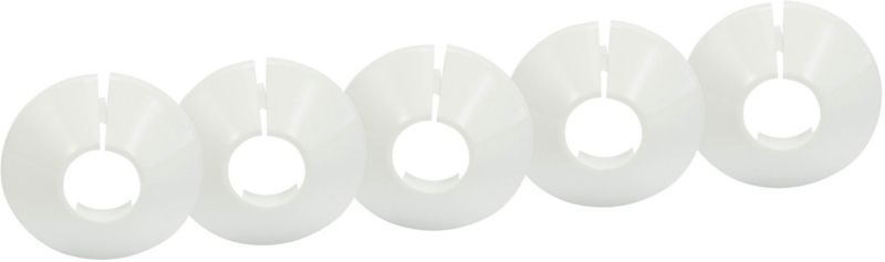 Tycner delt roset til rør Ø18 mm hvid 5 stk.