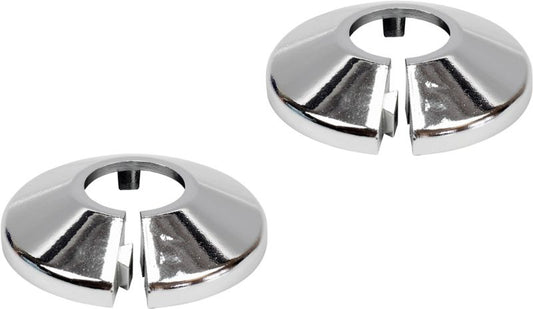 Delte rosetter Tycner Ø 22 mm krom 2 stk.