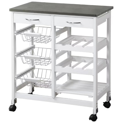 Rullebord 66x36x76 cm med Træ Bordplade