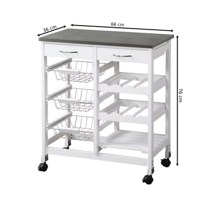 Rullebord 66x36x76 cm med Træ Bordplade