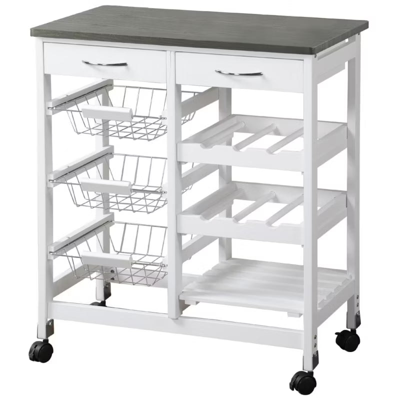 Rullebord 66x36x76 cm med Træ Bordplade